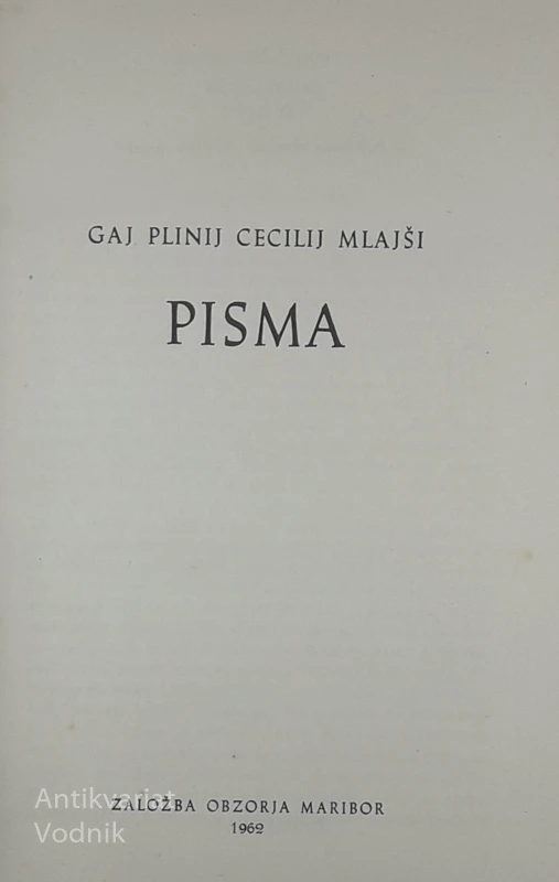 PISMA, Gaj Plinij Cecilij Mlajši