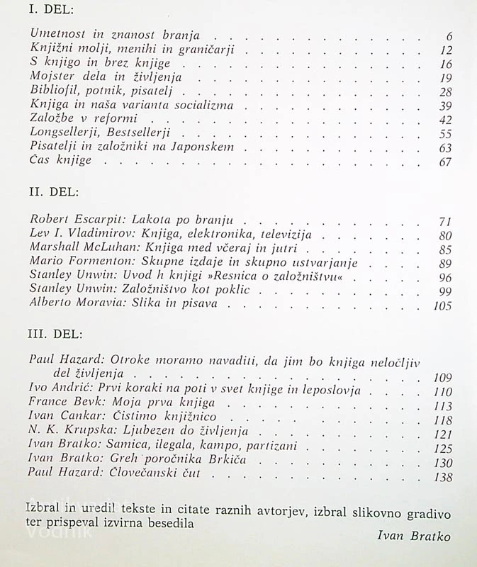 ČAS KNJIGE, Ivan Bratko