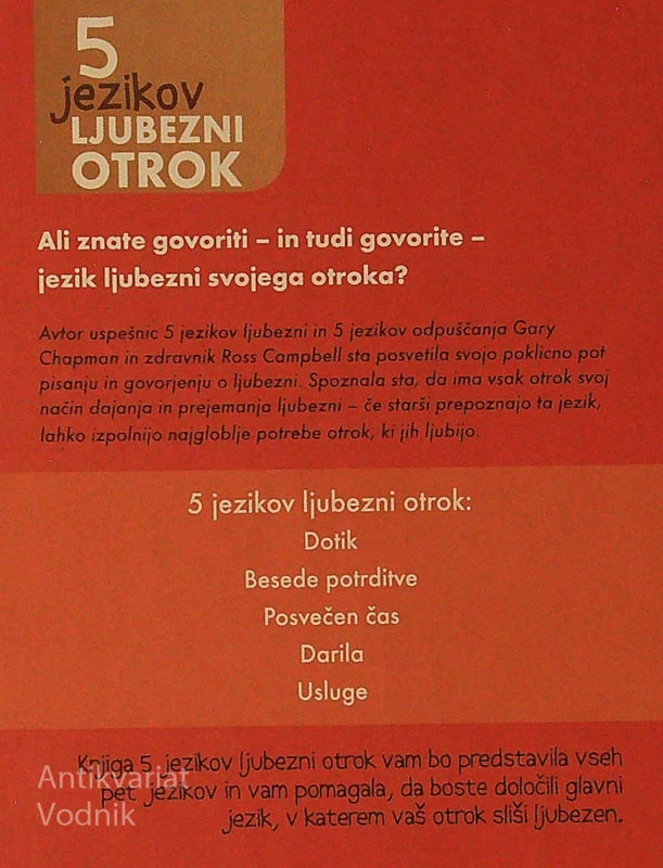 5 JEZIKOV LJUBEZNI OTROK, Gary Chapman in Ross Campbell