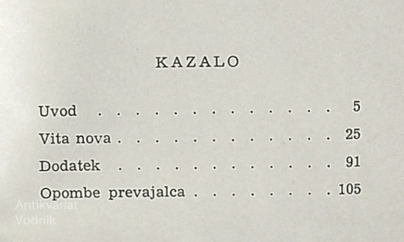 NOVO ŽIVLJENJE, Dante Alighieri