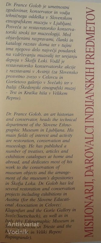 MISIJONARJI; DAROVALCI INDIJANSKIH PREDMETOV, France Golob