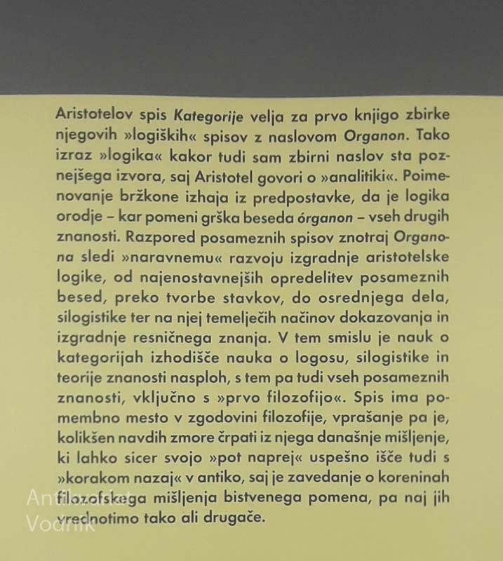 KATEGORIJE, Aristotel