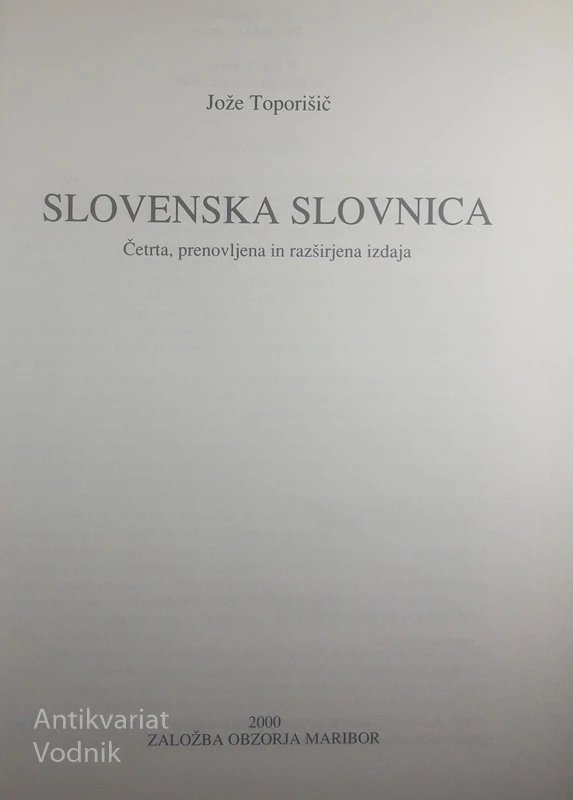 SLOVENSKA SLOVNICA, Jože Toporišič