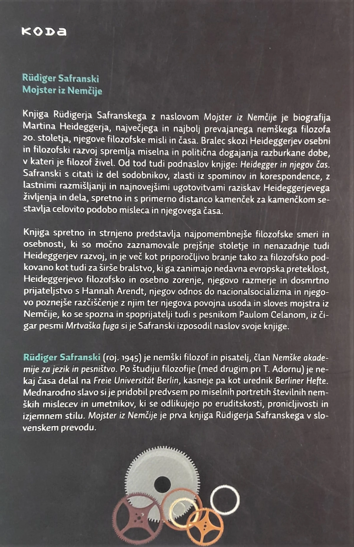 MOJSTER IZ NEMČIJE- HEIDEGGER IN NJEGOV ČAS, Rudiger Safranski
