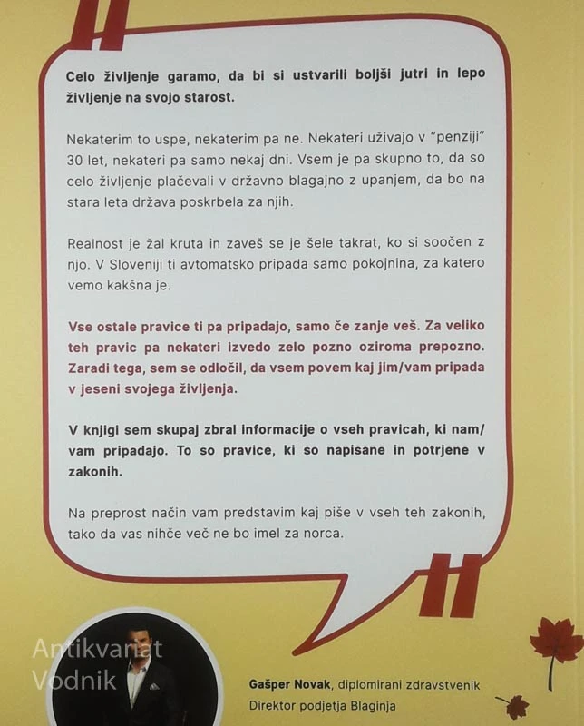 KAJ MI PRIPADA V JESENI ŽIVLJENJA?, Gašper Novak
