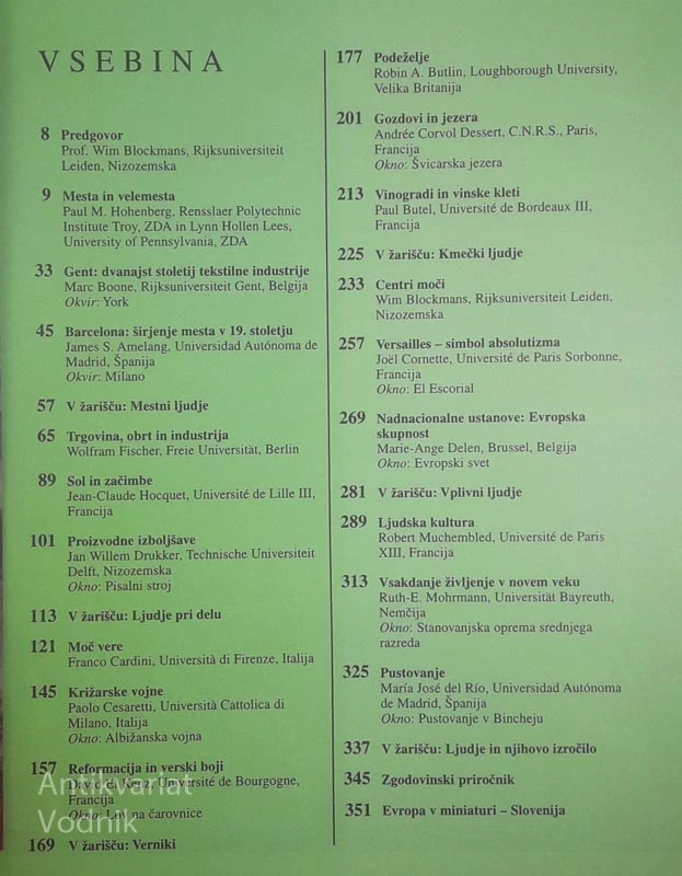 500 LET EVROPE, POKRAJINA, MESTA, TRGOVINA, POLITIKA, RELIGIJA IN KULTURA