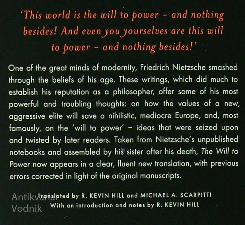 THE WILL TO POWER, Friedrich Nietzsche