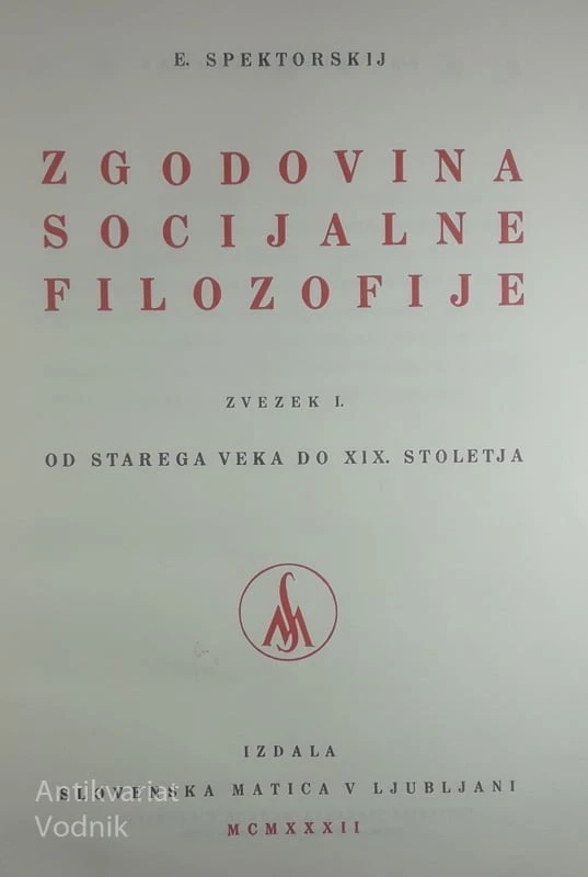ZGODOVINA SOCIJALNE FILOZOFIJE, E. Spektorskij