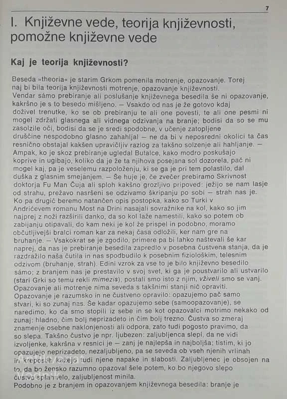 MALA LITERARNA TEORIJA, Matjaž Kmecl