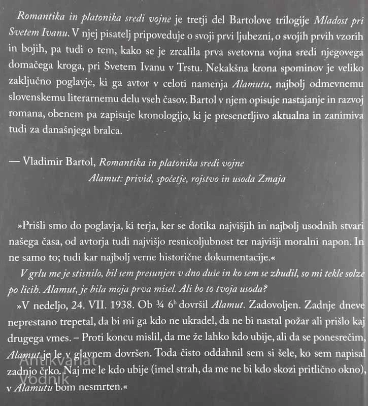 ROMANTIKA IN PLATONIKA SREDI VOJNE, Vladimir Bartol