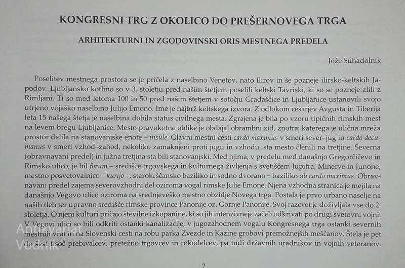 KONGRESNI TRG Z OKOLICO DO PREŠERNOVEGA TRGA, več avtorjev