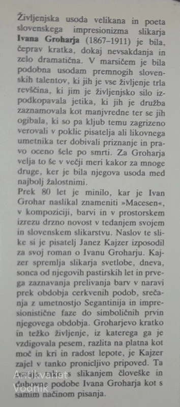 MACESEN: ROMAN O IVANU GROHARJU, Janez Kajzer
