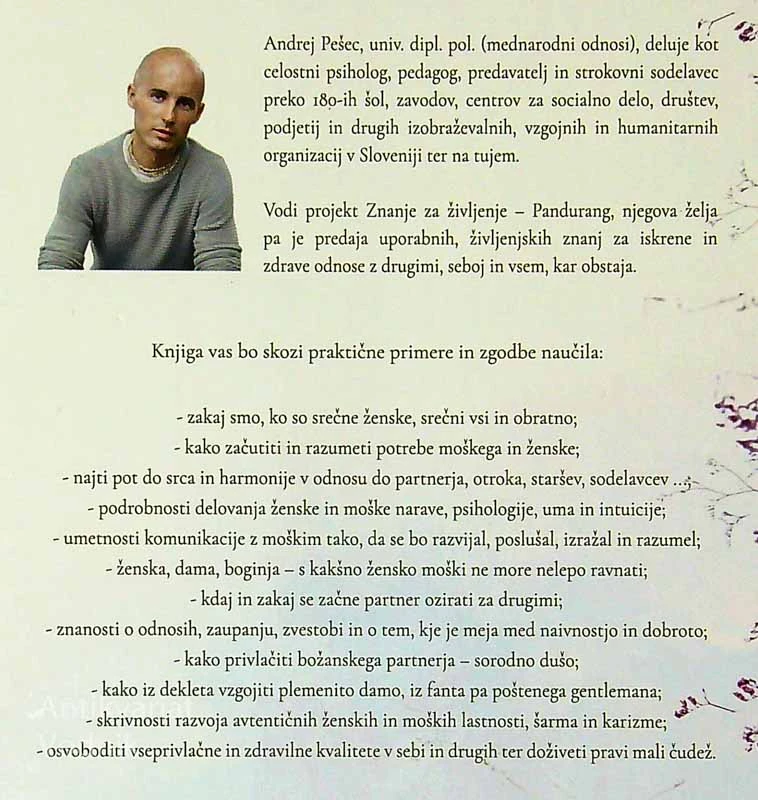 ŽENSKE IN MOŠKI; ODNOSI, KOMUNIKACIJA IN HARMONIJA, Andrej Pešec