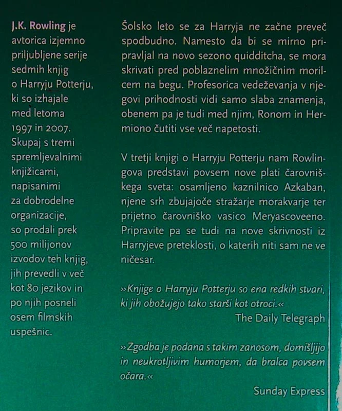 HARRY POTTER JETNIK IZ AZKABANA, J. K. Rowling