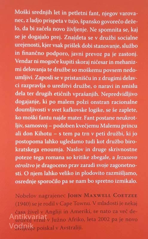 JEZUSOVO OTROŠTVO, J. M. Coetzee
