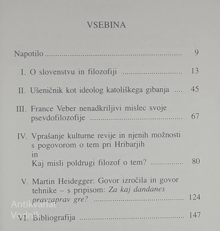 RAZMIŠLJANJA V PREDDVERJU FILOZOFIJE, Ivan Urbančič