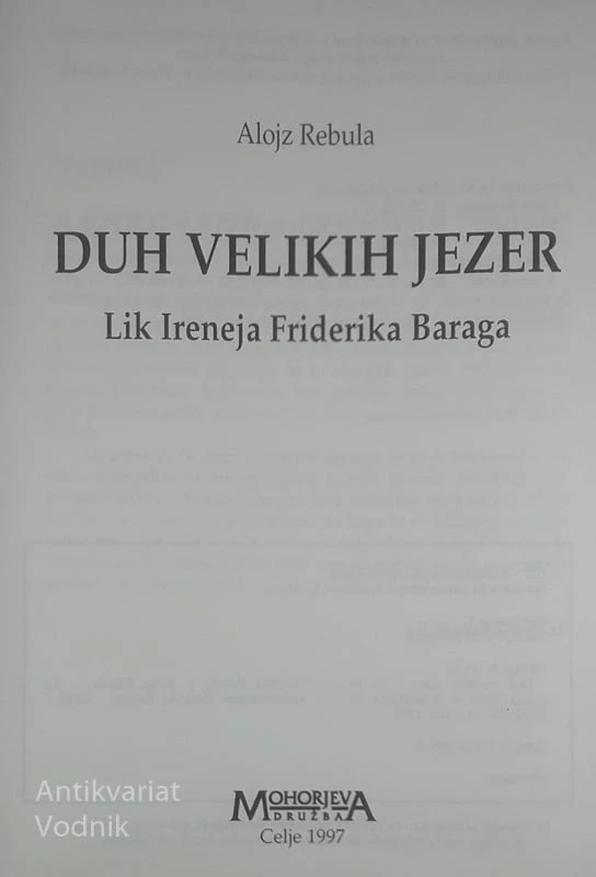 DUH VELIKIH JEZER, Alojz Rebula