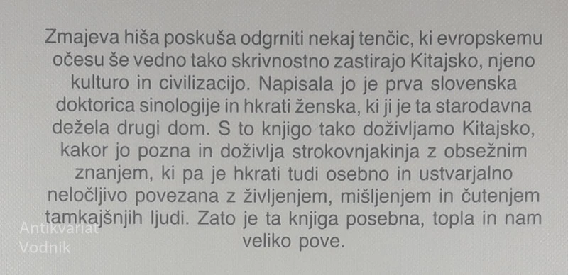 ZMAJEVA HIŠA; ORIS KITAJSKE KULTURE IN CIVILIZACIJE, Jana Rošker