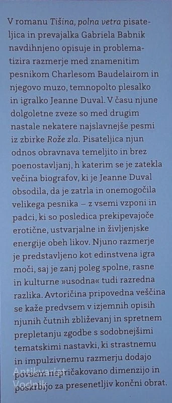 TIŠINA, POLNA VETRA, Gabriela Babnik