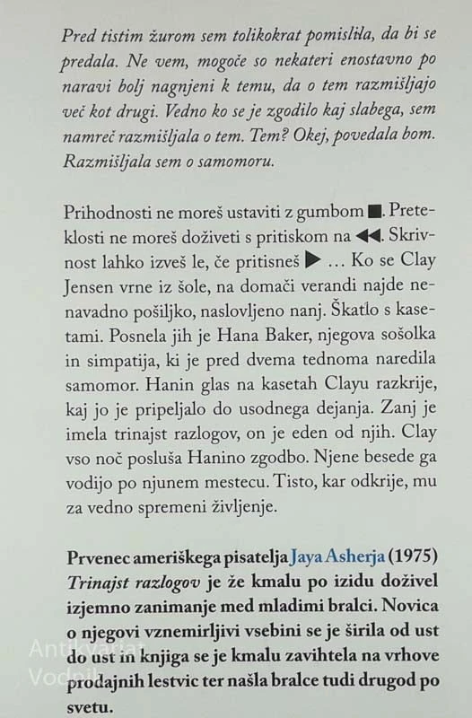 TRINAJST RAZLOGOV, Jay Asher