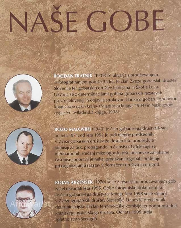 NAŠE GOBE, B. Arzenšek, B. Tratnik, B. Malovrh
