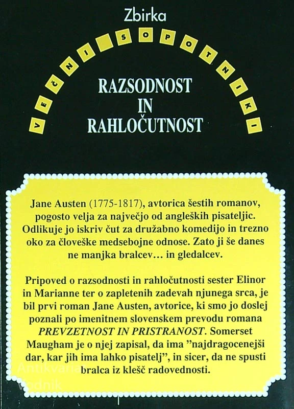 RAZSODNOST IN RAHLOČUTNOST, Jane Austen