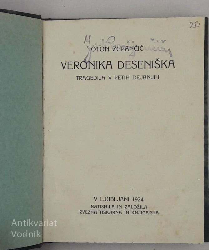 VERONIKA DESENIŠKA Oton Župančič