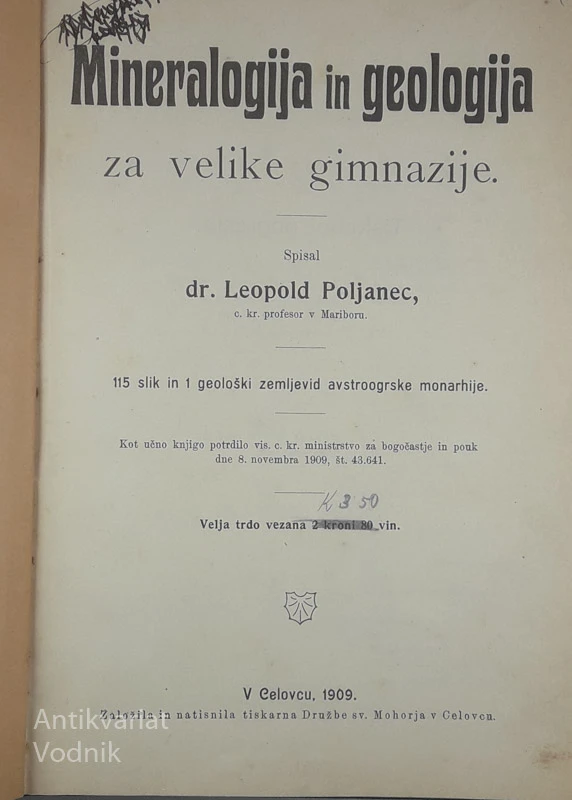 MINERALOGIJA IN GEOLOGIJA, Dr. Leopold Poljanec