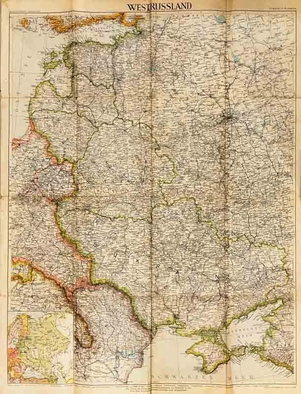 WEST-RUSSLAND; FREYTAG-BERNDT’S HANDKARTEN, MaBstab 1:2,000.000
