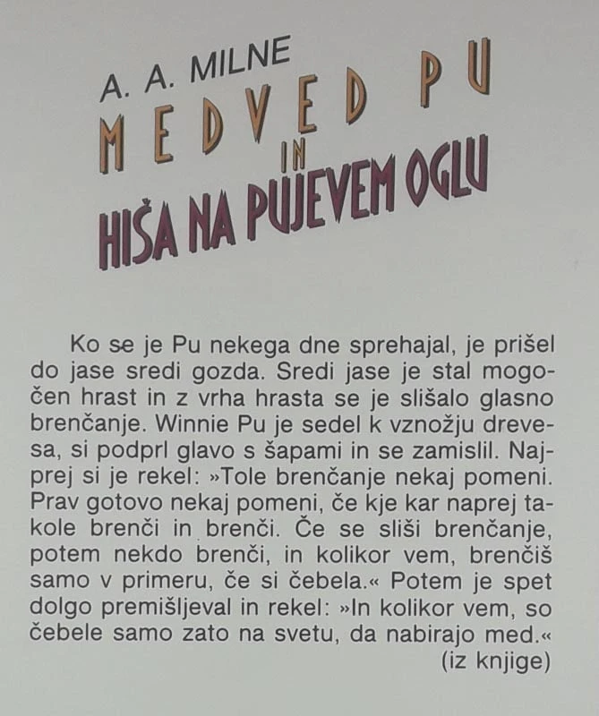 MEDVED PU IN HIŠA NA PUJEVEM OGLU, A. A. Milne