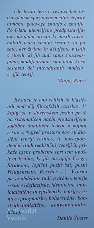 DOSEGLJIVOST RESNICE, Andrej Ule