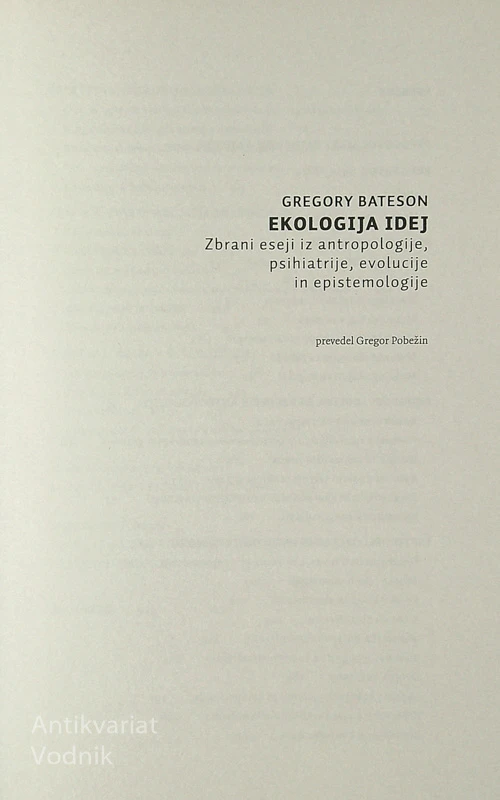EKOLOGIJA IDEJ, Gregory Bateson