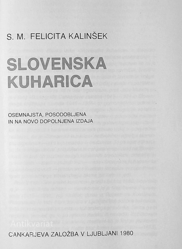 SLOVENSKA KUHARICA, Felicita Kalinšek