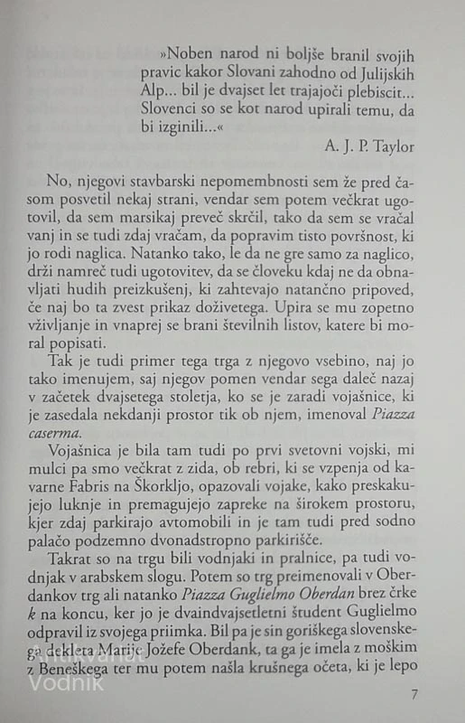 TRG OBERDAN, Boris Pahor