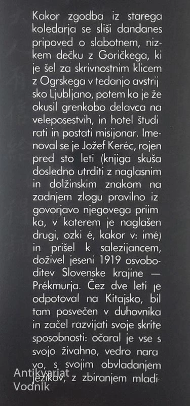 JOŽEF KERÉC; SLOVENSKI MISIJONAR NA KITAJSKEM