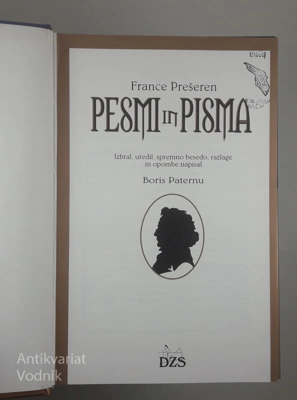 PESMI IN PISMA, France Prešeren