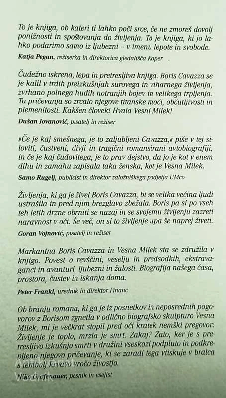 CAVAZZA; BIOGRAFSKI ROMAN, Vesna Milek
