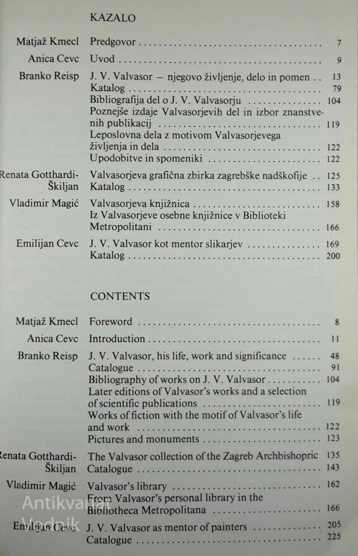 JANEZ VAJKAD VALVASOR: SLOVENCEM IN EVROPI / JOHANN WEICHARD VALVASOR: TO THE SLOVENES AND TO THE EUROPE