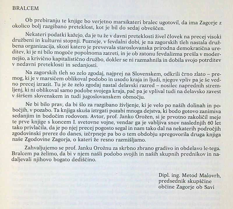 ZGODOVINA ZAGORJA OB SAVI I., J. Orožen