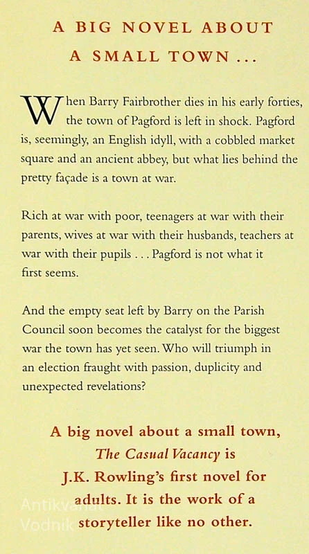 THE CASUAL VACANCY, J. K. Rowling
