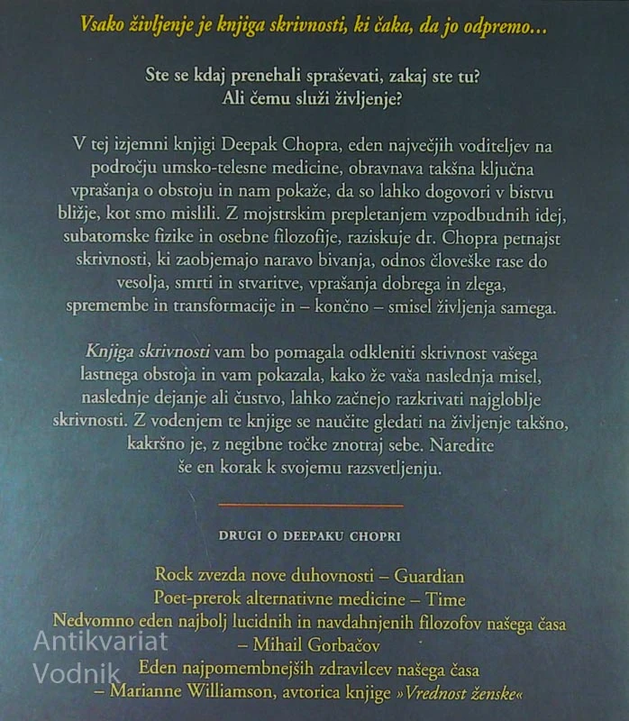KNJIGA SKRIVNOSTI, Deepak Chopra