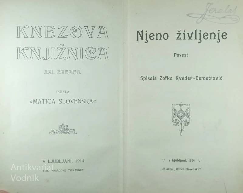 NJENO ŽIVLJENJE, Zofka Kveder-Demetrović