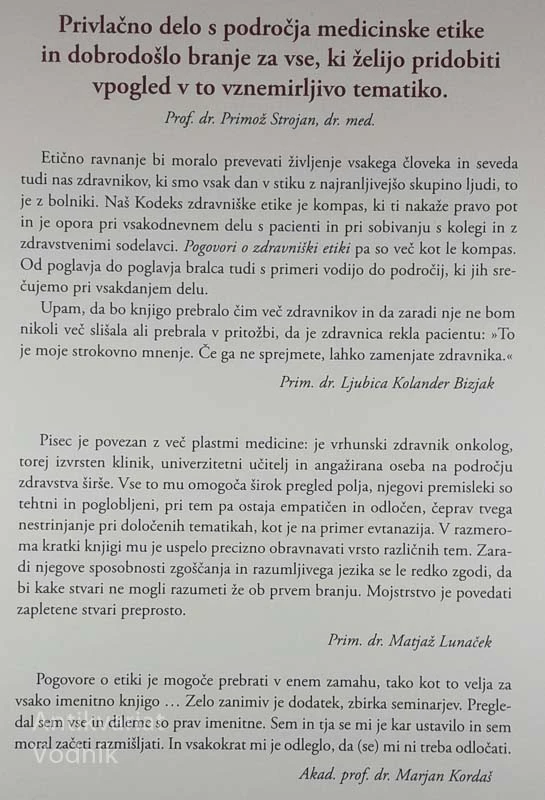POGOVORI O ZDRAVNIŠKI ETIKI, Matjaž Zwitter