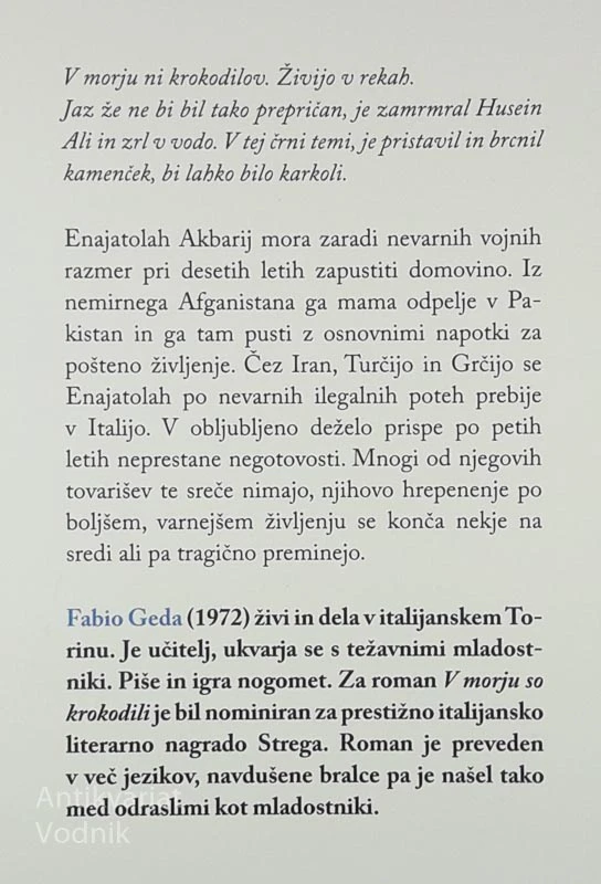 V MORJU SO KROKODILI, Fabio Geda