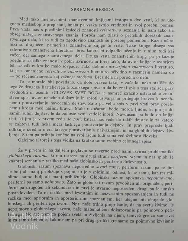 ČLOVEK – SVET – BOG, Ludvik Bartelj