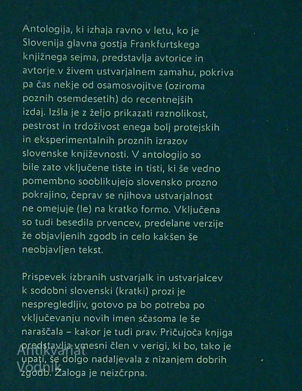BREZ MILOSTI; ANTOLOGIJA SODOBNE SLOVENSKE KRATKE PROZE, več avtorjev