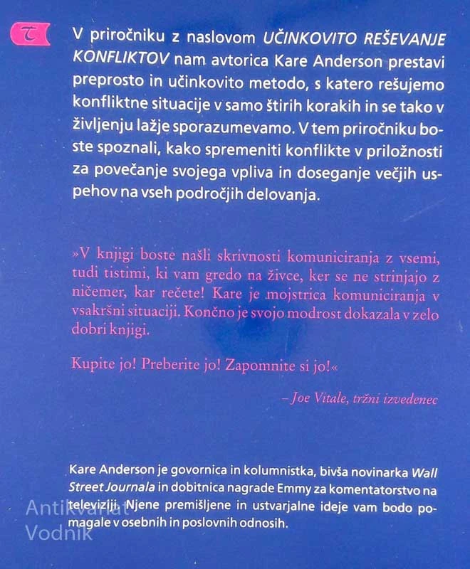 UČINKOVITO REŠEVANJE KONFLIKTOV, Kare Anderson