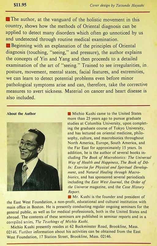 HOW TO SEE YOUR HEALTH; BOOK OF ORIENTAL DIAGNOSIS, Michio Kushi