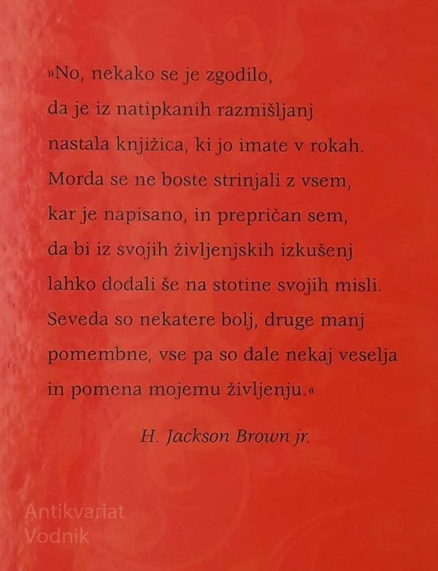 H. Jackson Brown j.r. DROBNA NAVODILA ZA ŽIVLJENJE