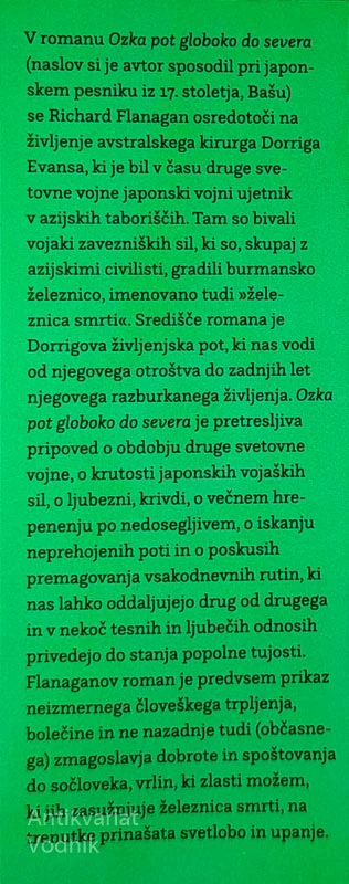 OZKA POT GLOBOKO DO SEVERA, Richard Flanagan
